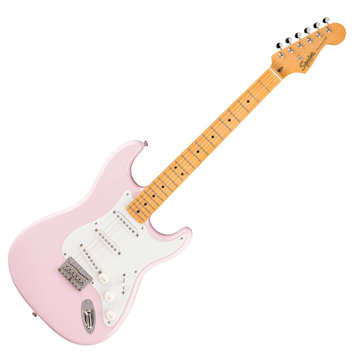 Squier Classic Vibe 50s Stratocaster HT MN Parchment Pickguard Shell Pink